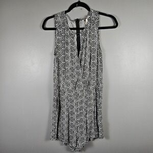 Laundry‎ by Shelli Segal Black & White AOP Geometric Sleeveless Romper Size 6